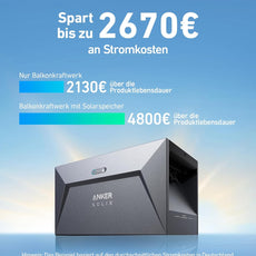 ALLDREI 1760W Balkonkraftwerk mit Schrägdach Halterung zeigt Einsparungen bei Stromkosten.