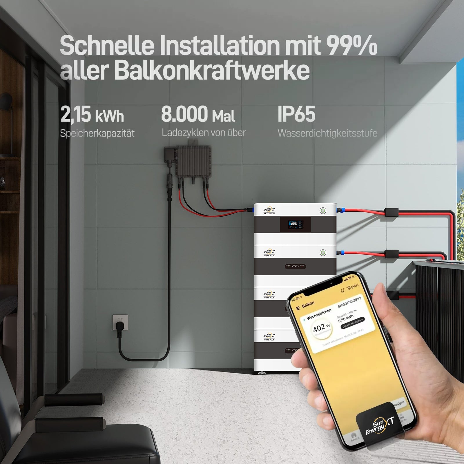 ALLDREI Balkonkraftwerkspeicher SunEnergy XT BK215