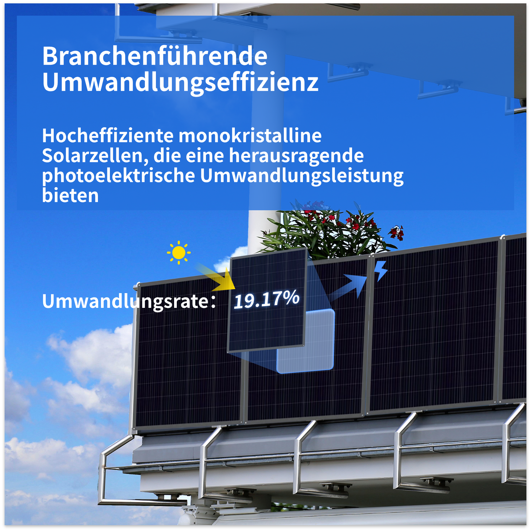 ALLDREI 800W Balkonkraftwerk Set - 4 x 200 W Flexible Module - WLAN-Wechselrichter