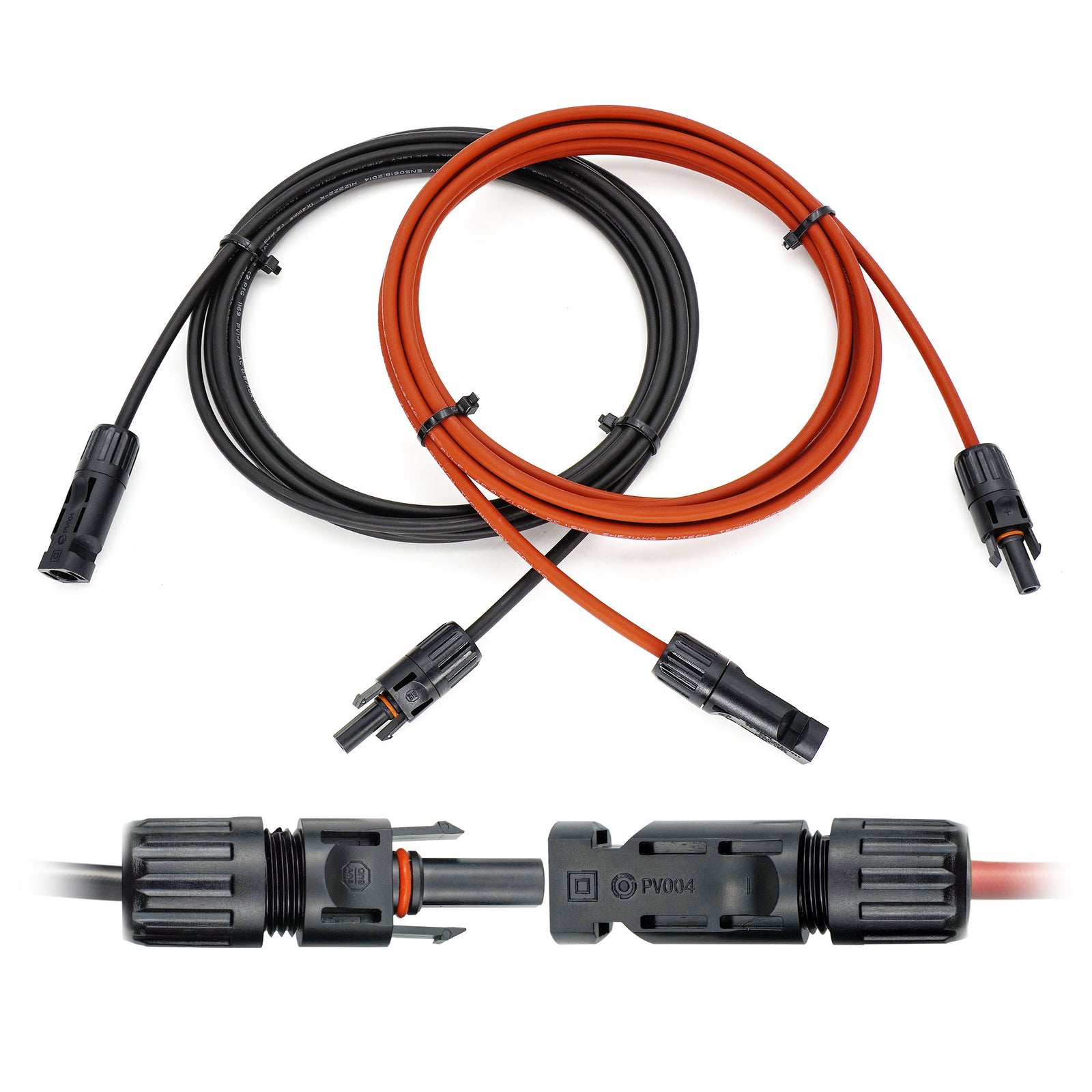 ALLDREI Solarkabel Verlängerung mit MC4 Stecker, 4 mm²/6 mm², schwarze und rote Kabel für Solarmodule.