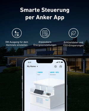 Anker SOLIX Solarbank E1600 1600Wh Gen2 mit integr. 0W Schalter, LiFePO4 Akku - Smarte Steuerung per Anker App.