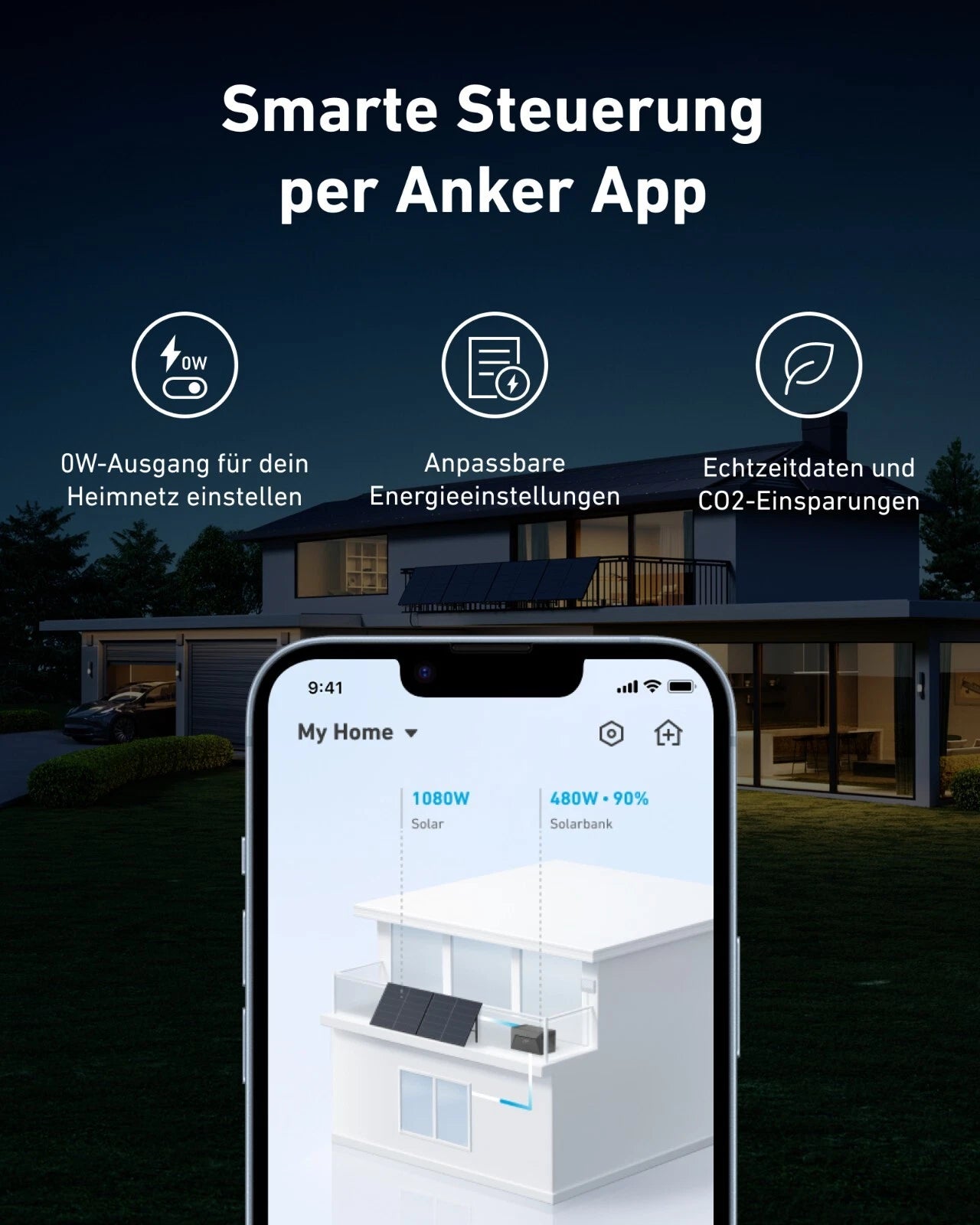Anker SOLIX Solarbank E1600 1600Wh Gen2 mit integr. 0W Schalter, LiFePO4 Akku und Anschlusskabel.