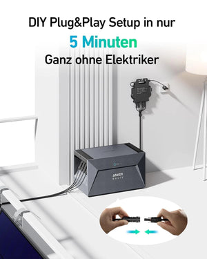 Anker SOLIX Solarbank E1600 1600Wh Gen2 mit integr. 0W Schalter, LiFePO4 Akku DIY Plug&Play Setup in 5 Minuten