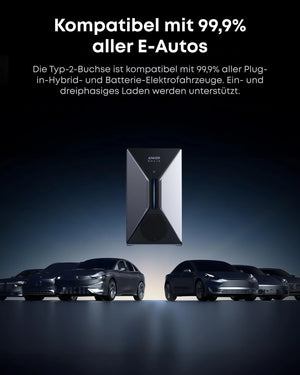 Anker SOLIX V1 Smart Wallbox für E-Autos, kompatibel mit 99,9% aller E-Autos in einer modernen Umgebung.