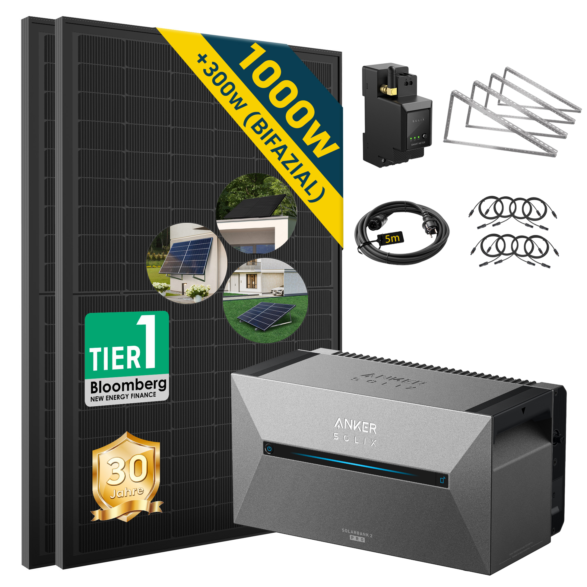 ALLDREI All-in-One-Balkonkraftwerk mit Anker Solarbank 2 E1600 PRO System