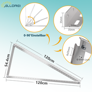 ALLDREI Solarpanel Halterung 120cm für 2 Module, Geeignet für Flachdach/Garten/Fassade technische Details