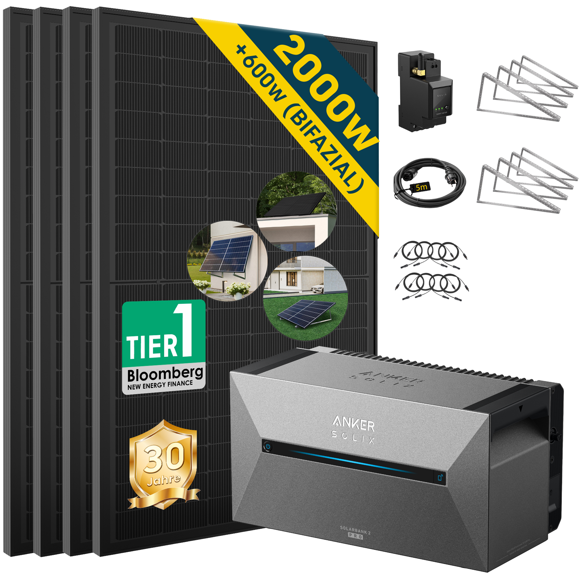 ALLDREI All-in-One-Balkonkraftwerk mit Anker Solarbank 2 E1600 PRO System