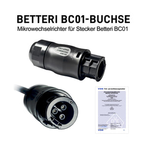 ALLDREI AC Kabel mit Betteri BC01 Buchse. Mikrowechselrichter für Stecker Betteri BC01.