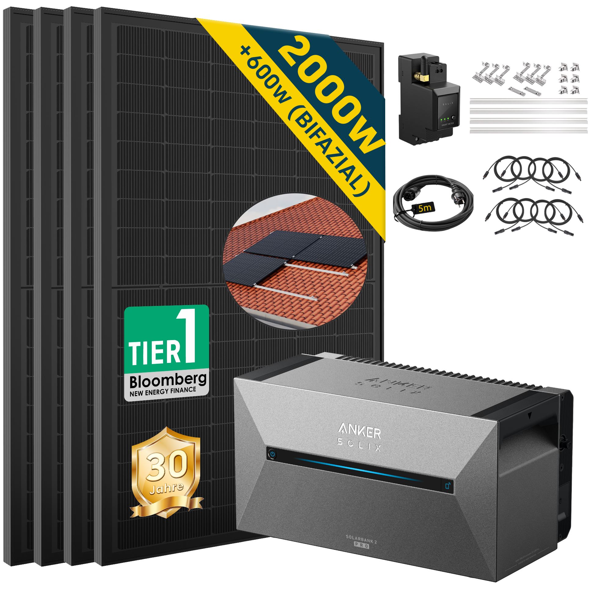 ALLDREI All-in-One-Balkonkraftwerk mit Anker Solarbank 2 E1600 PRO System