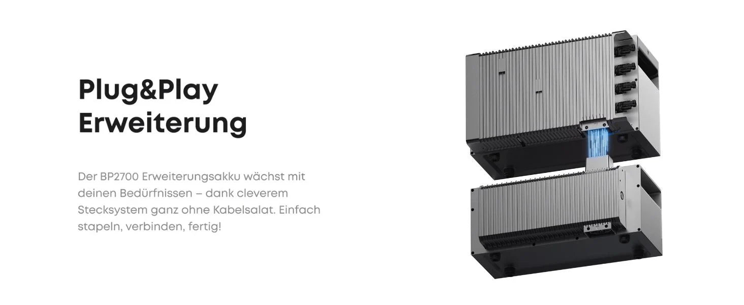 Anker SOLIX BP2700 Erweiterungsakku: Kabellose Plug & Play Stapel-Erweiterung