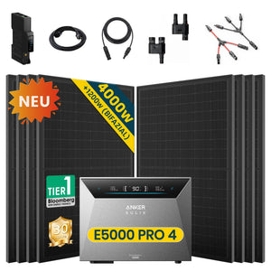 Komplettset Balkonkraftwerk mit Speicher Anker SOLIX Solarbank 4 E5000 Pro 5 kWh