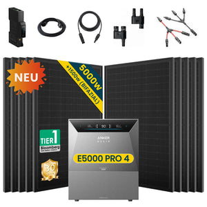 Komplettset Balkonkraftwerk mit Speicher Anker SOLIX Solarbank 4 E5000 Pro 5 kWh