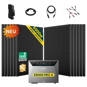 Komplettset Balkonkraftwerk mit Speicher Anker SOLIX Solarbank 4 E5000 Pro 5 kWh