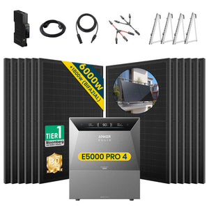 Komplettset Balkonkraftwerk mit Speicher Anker SOLIX Solarbank 4 E5000 Pro 5 kWh