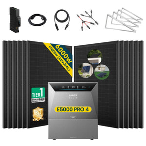 Komplettset Balkonkraftwerk mit Speicher Anker SOLIX Solarbank 4 E5000 Pro 5 kWh