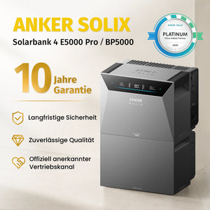 Balkonkraftwerk mit Speicher Anker SOLIX Solarbank 4 E5000 Pro 5kWh, Komplettes Photovoltaiksystem