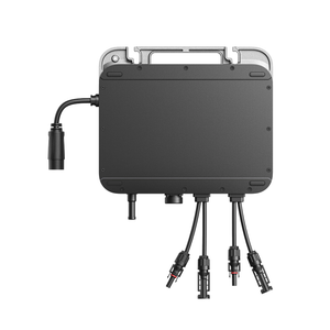 Zendure SolarFlow 800W Hybrid-Mikrowechselrichter von hinten mit Anschlusskabeln.