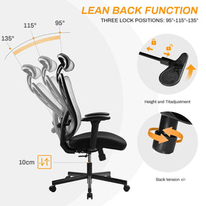ALLDREI F006 Ergonomischer höhenverstellbarer Bürostuhl