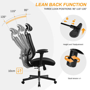 ALLDREI F006 Ergonomischer höhenverstellbarer Bürostuhl