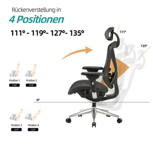 ALLDREI Bürostuhl Ergonomischer Schreibtischstuhl