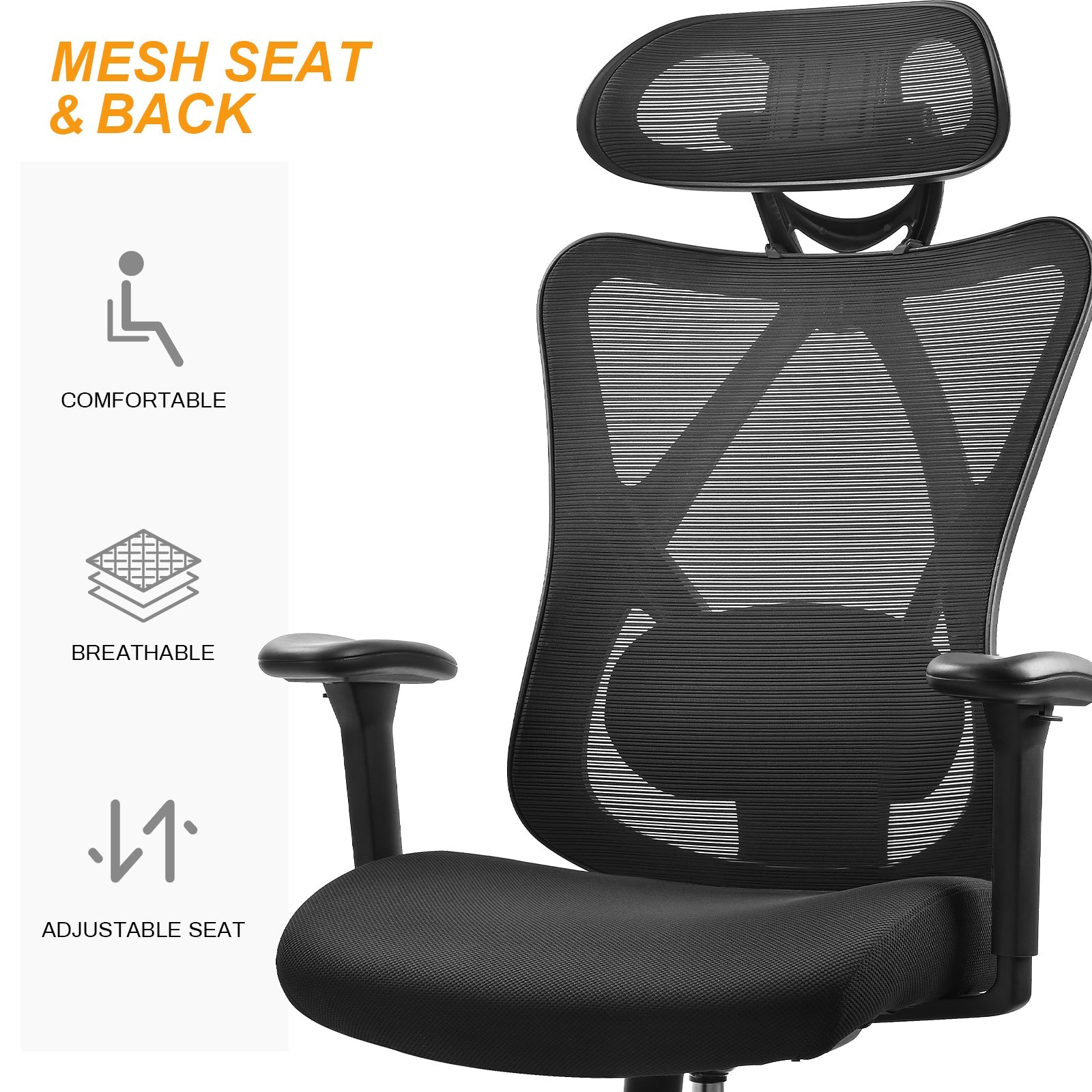 ALLDREI F006 Ergonomischer höhenverstellbarer Bürostuhl