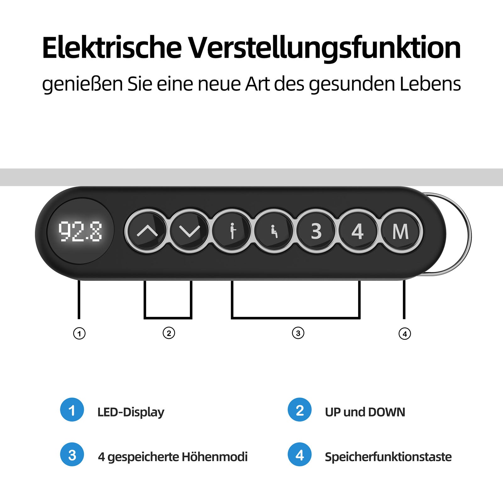 ALLDREI AD2 höhenverstellbarer Schreibtisch mit 4 Speicher-Steuerung, 2 Motoren, 2-Fach-Teleskop