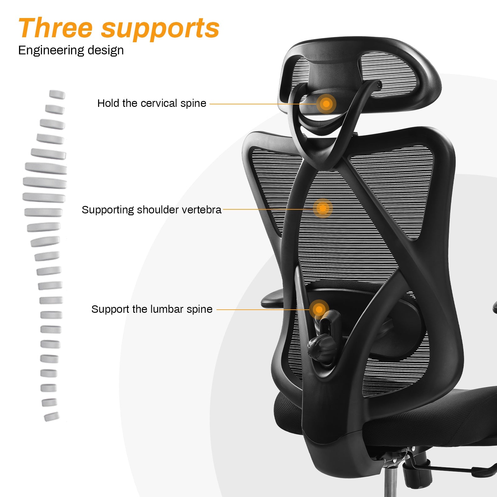 ALLDREI F006 Ergonomischer höhenverstellbarer Bürostuhl